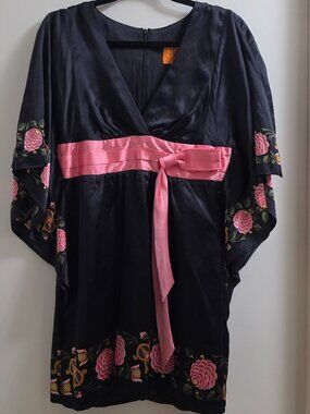 VOOM by Joy Han Kimono Mini Silk Dress